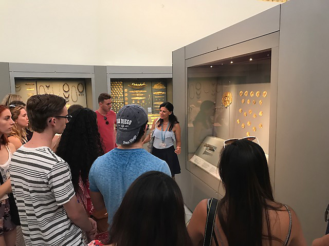 with Loyola students at the Archaeological Museum