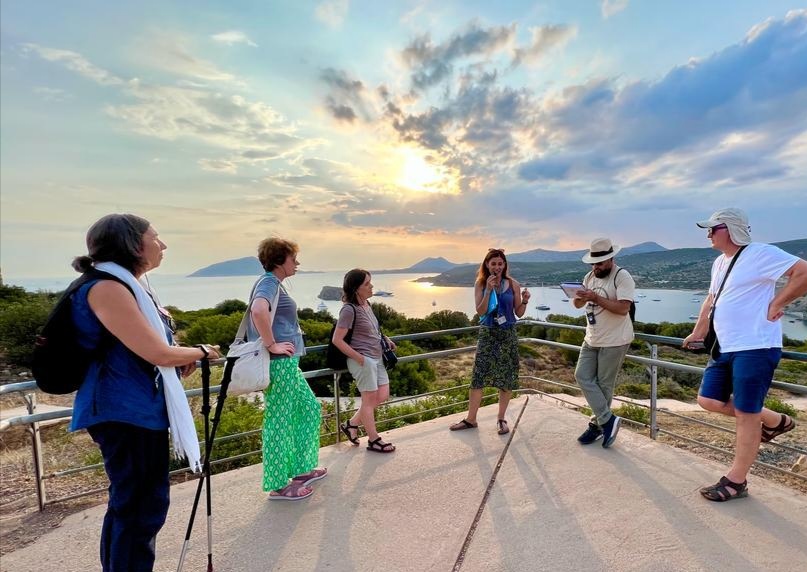 with a spanish group at cape Sounio