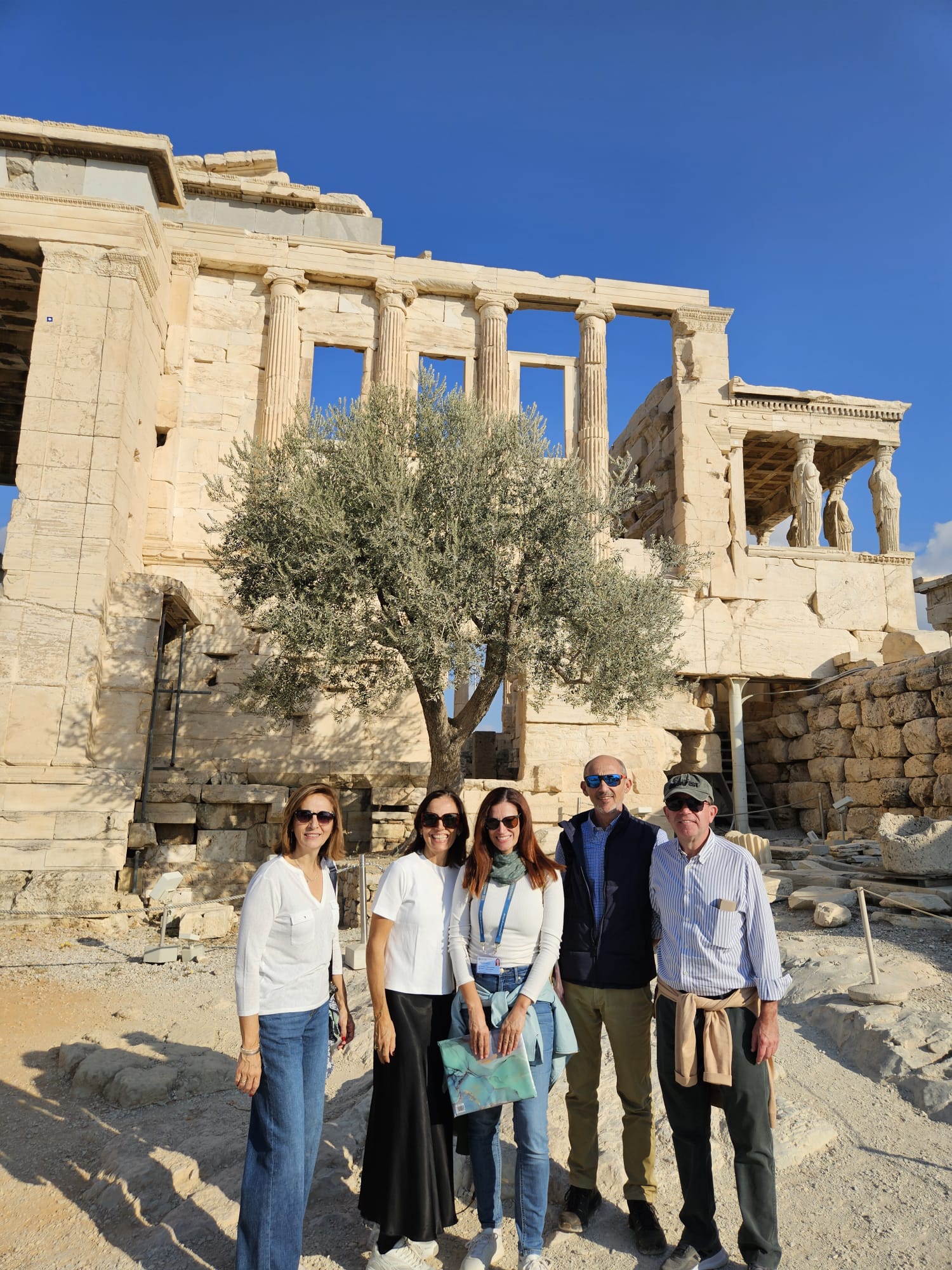 with a spanish group by the Erecthion temple Acropolis