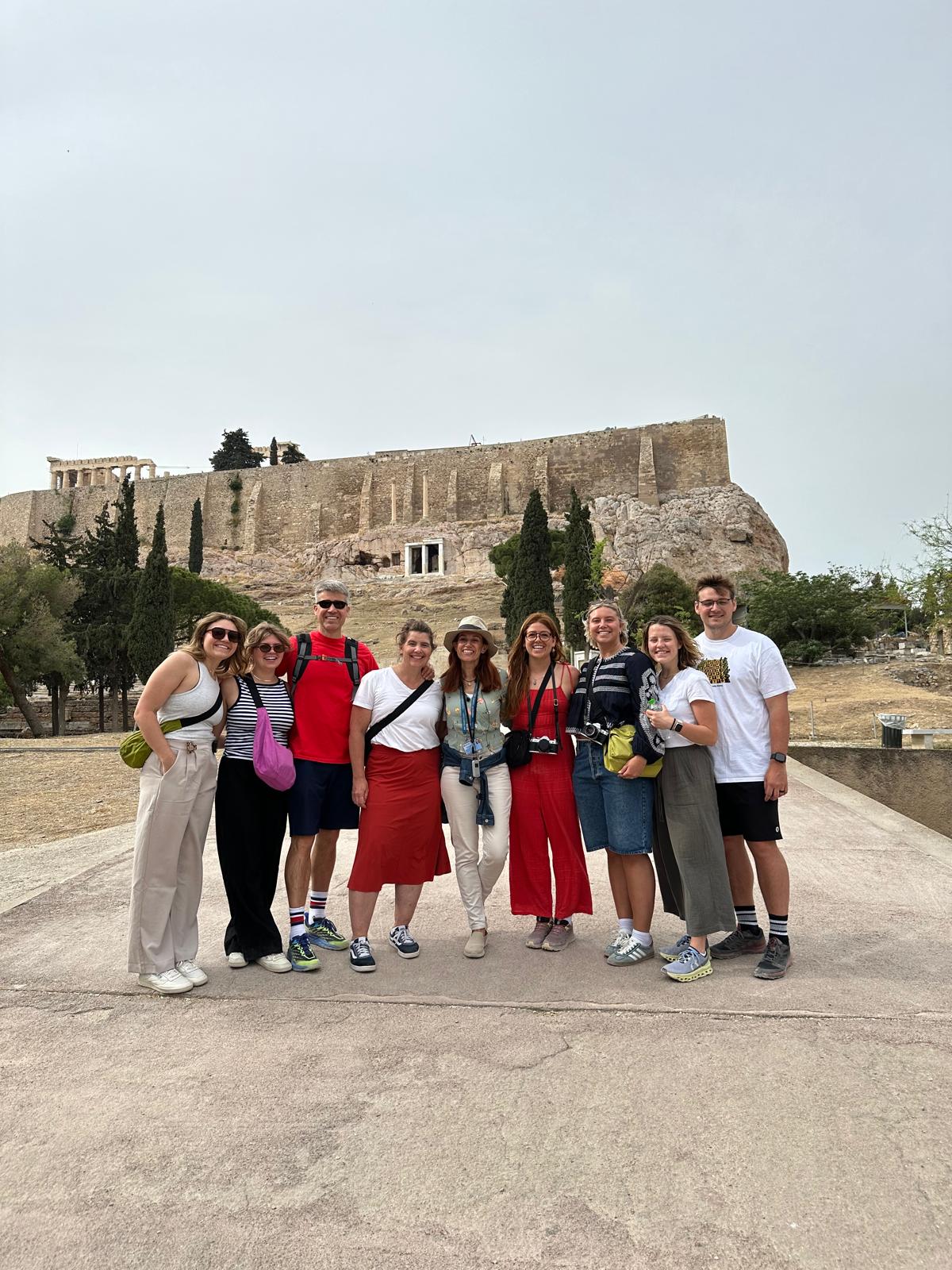 with an American family by the south hillside of the Acropolis